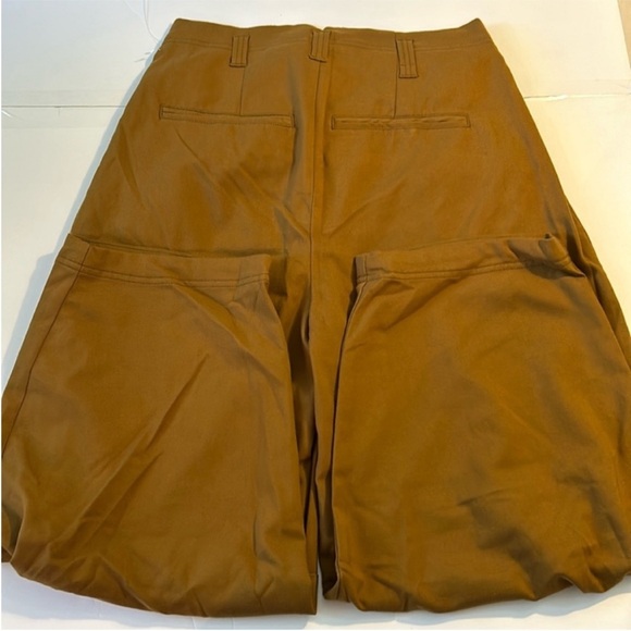 Free People 2 Pants Turning Point Pleated Barrel Trousers in mustard combo - Picture 7 of 11